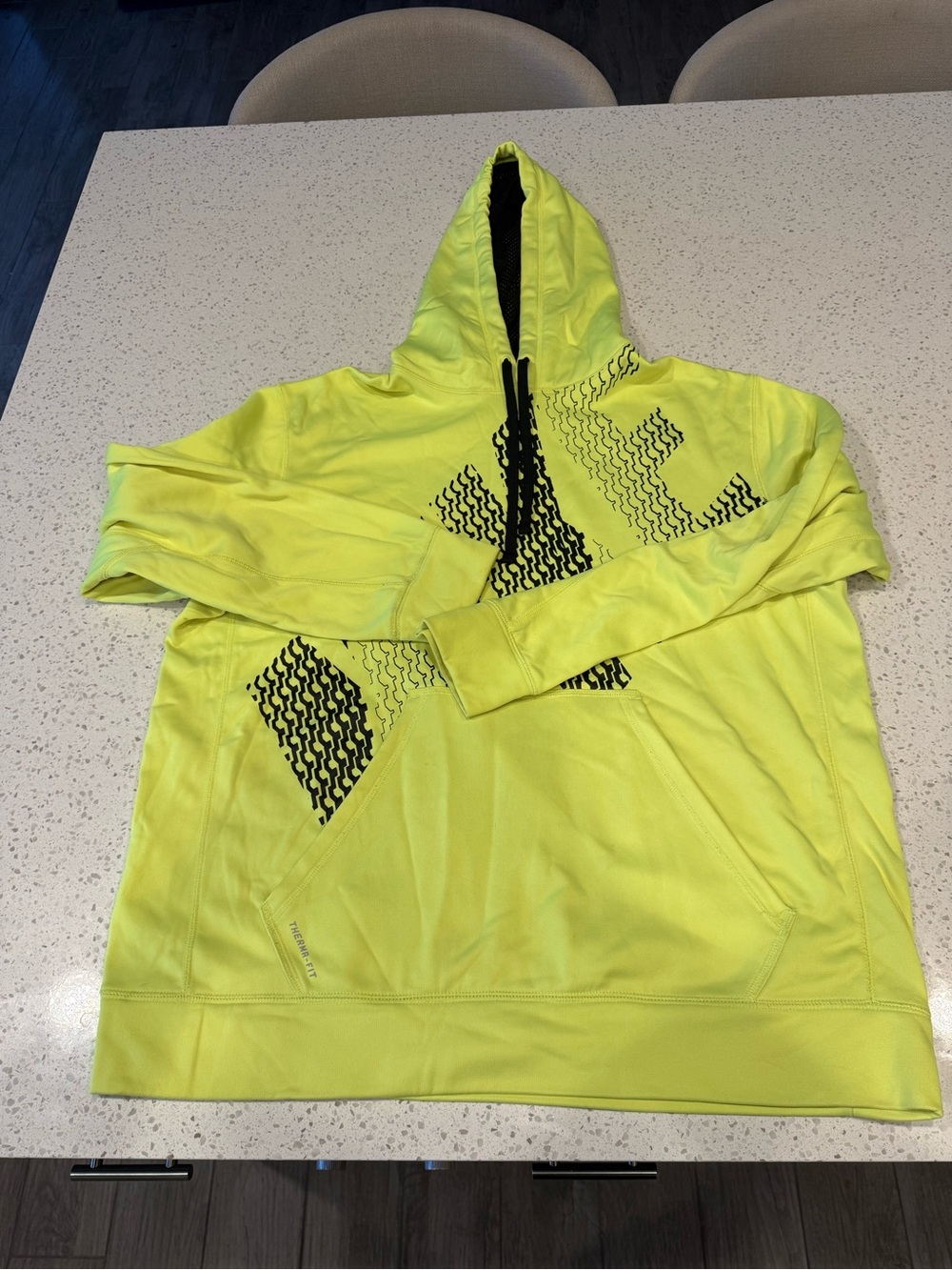 Men's Neon Yellow Hooded Pullover Sweatshirt